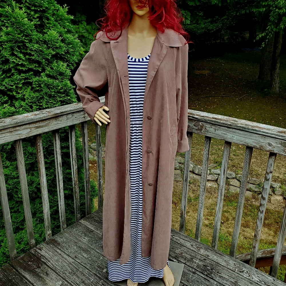 Bernardo Light Brown Full Length Button Down Line… - image 2